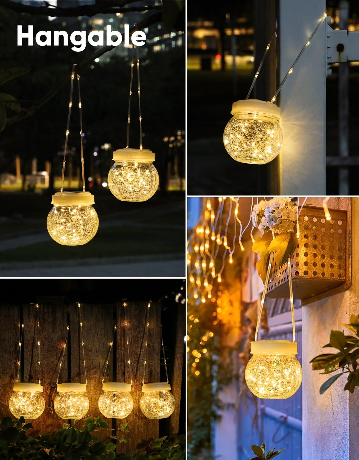 Solar Lantern Solar Lights Outdoor Waterproof 6-Pack, Solar Powered Hanging L...