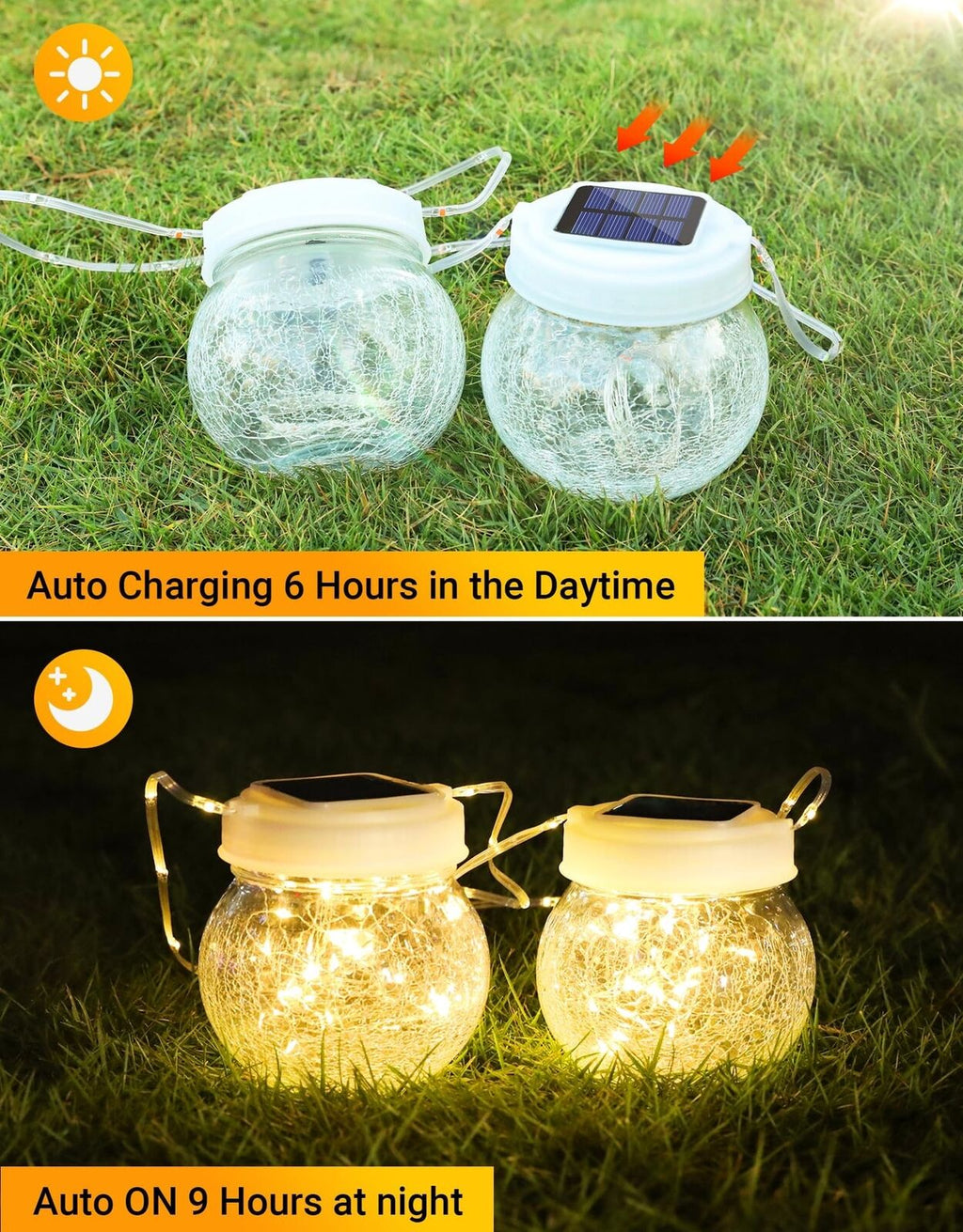 Solar Lantern Solar Lights Outdoor Waterproof 6-Pack, Solar Powered Hanging L...