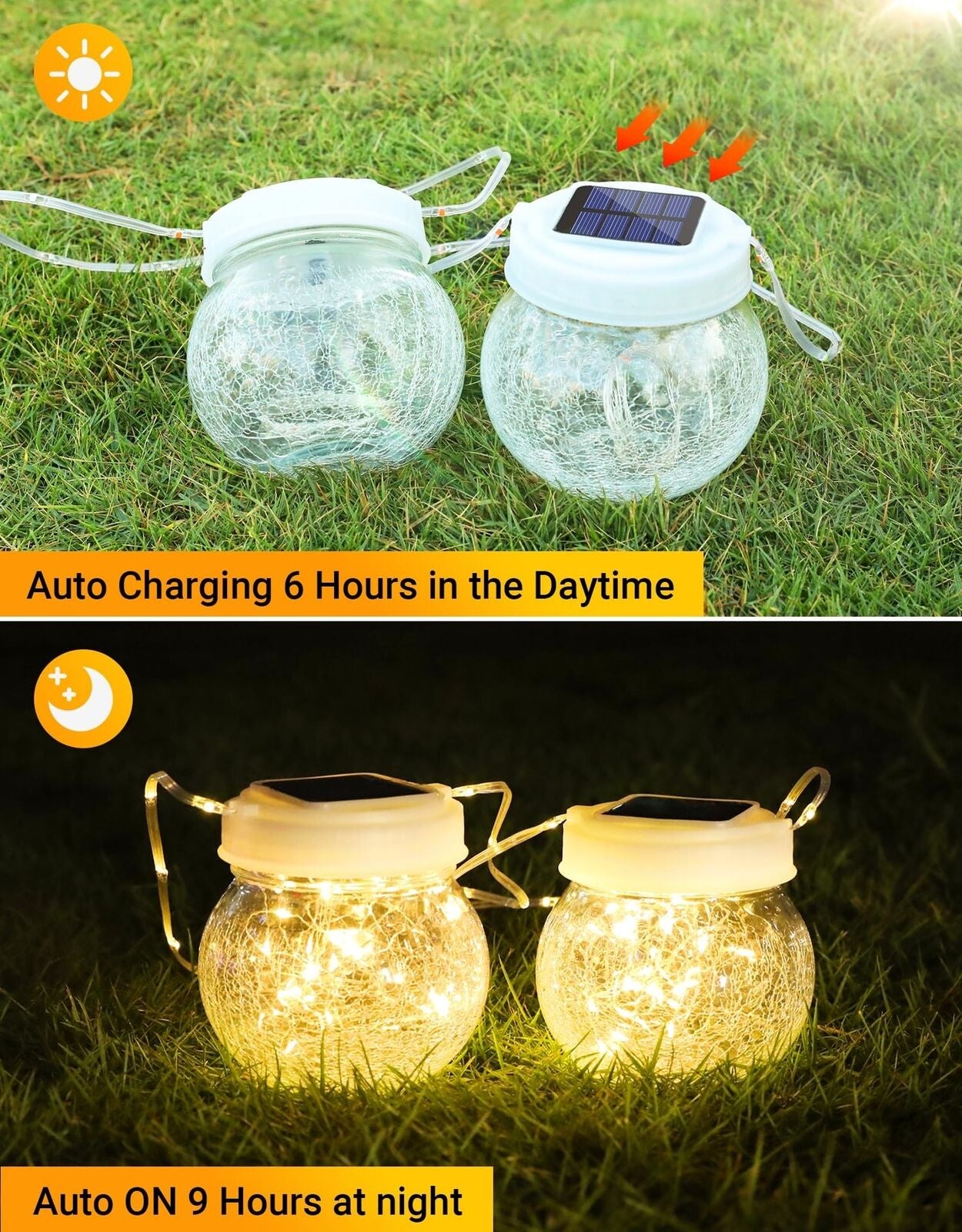 Solar Lantern Solar Lights Outdoor Waterproof 6-Pack, Solar Powered Hanging L...